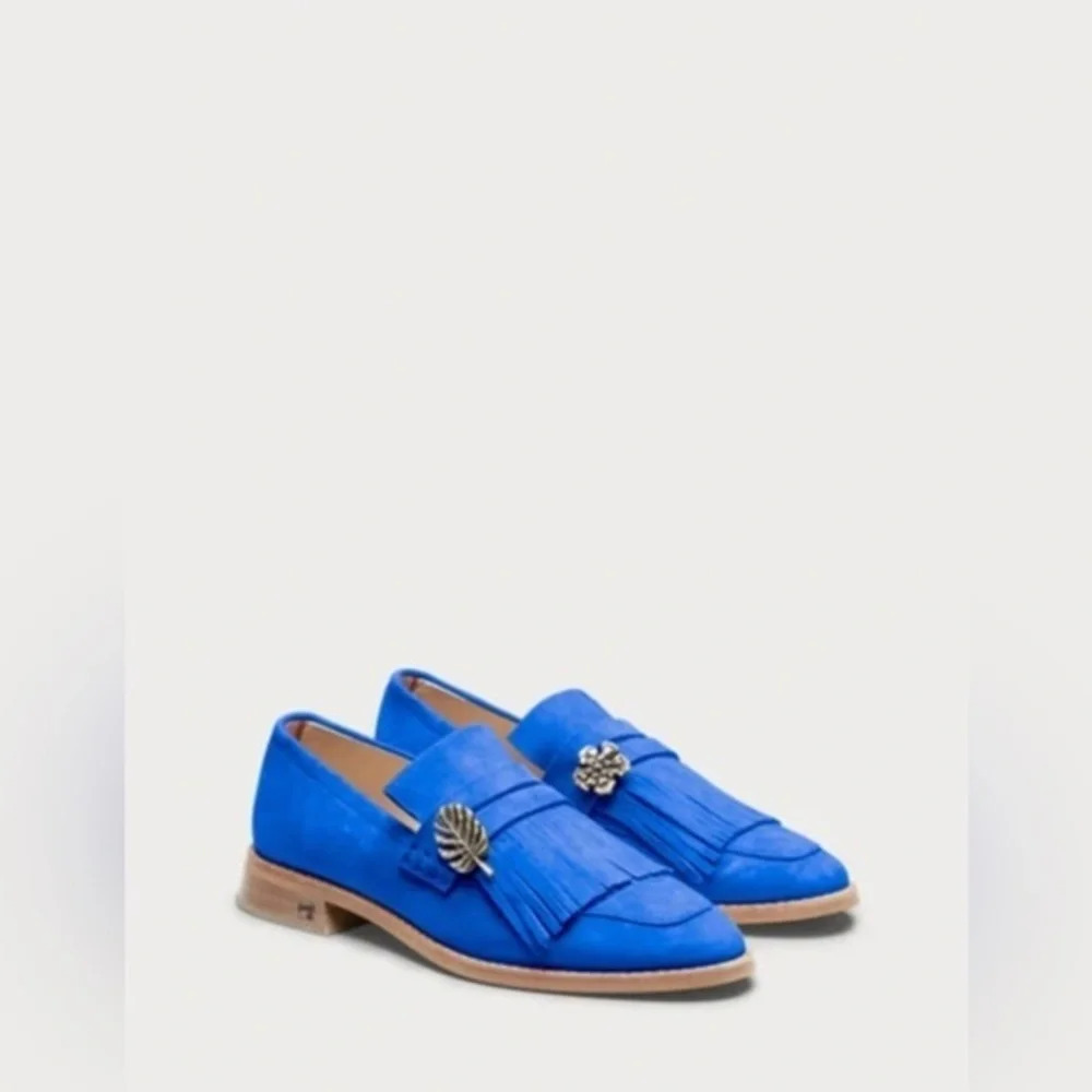 NIB NWT Scotch & Soda Blue Loafers with Silver Accent